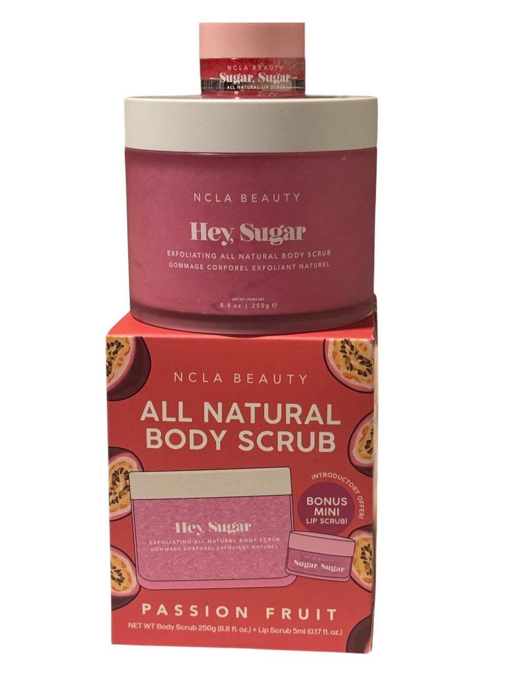 Hey Sugar Passion Fruit All-Natural Body Scrub — Pink